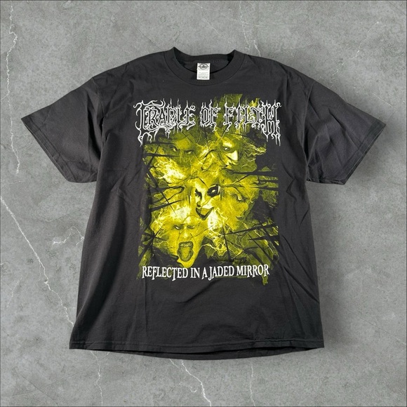 Vintage Cradle Of Filth Shirt Men XL Black Reflected In A Jaded Mirror Y2K Metal